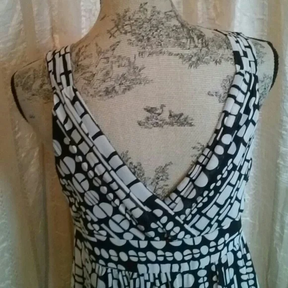 Ronnie Bee Black White Maxi Tank Dress - Picture 2 of 7